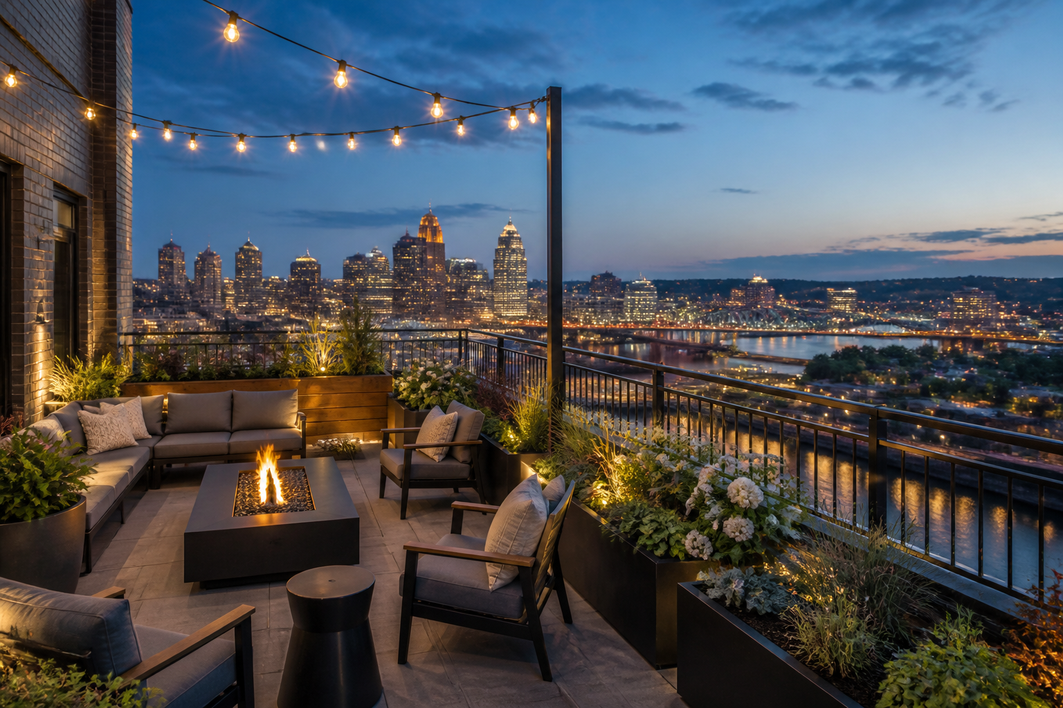 Cincinnati rooftop amenity terrace